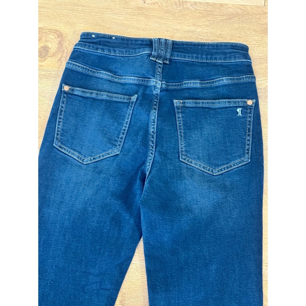 Pilcro  Anthropologie Flare Jeans Blue Icon Flare  Patch Pocket Size 27 - Picture 9 of 14